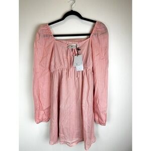 NWT Daisy Street Mini Milkmaid Poplin Tie Front Dress XS